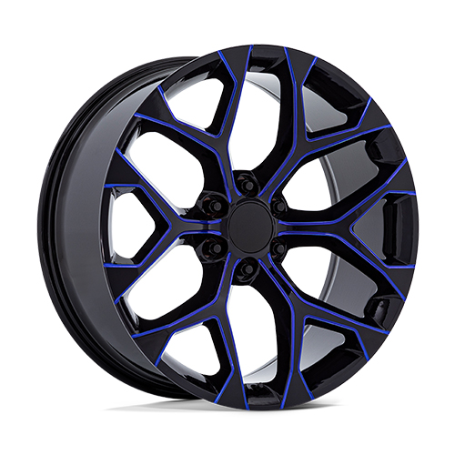 OE Performance PR176 Gloss Black Machined With Blue Milling - Part Number 176BL-295824 OE Performance PR176 Gloss Black Machined With Blue Milling Photo