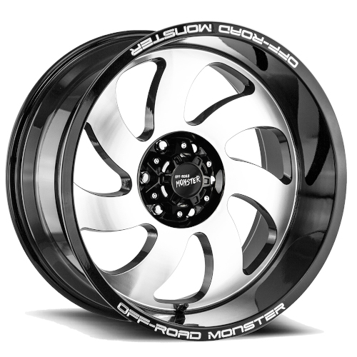 Off-Road Monster M07 Gloss Black Machined - Part Number M07212639N44GBM Off-Road Monster M07 Gloss Black Machined Photo