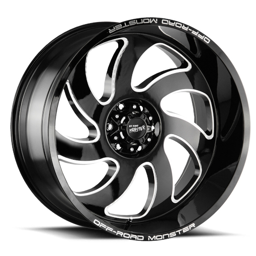 Off-Road Monster M07 Gloss Black Milled - Part Number M07212865N44GBML Off-Road Monster M07 Gloss Black Milled Photo