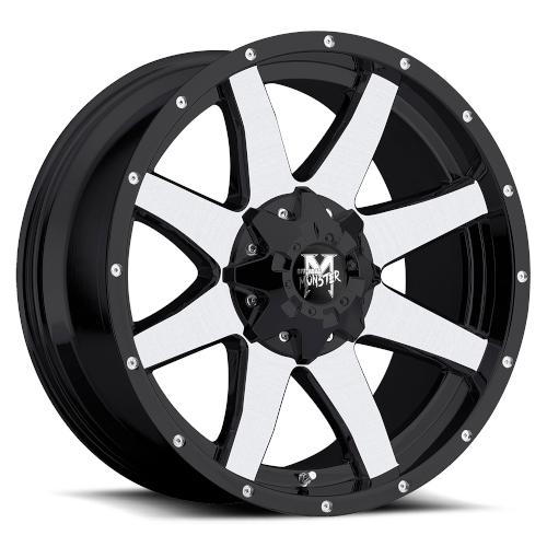 Off-Road Monster M08 Flat Black Machined - Part Number M080607N10BM Off-Road Monster M08 Flat Black Machined Photo
