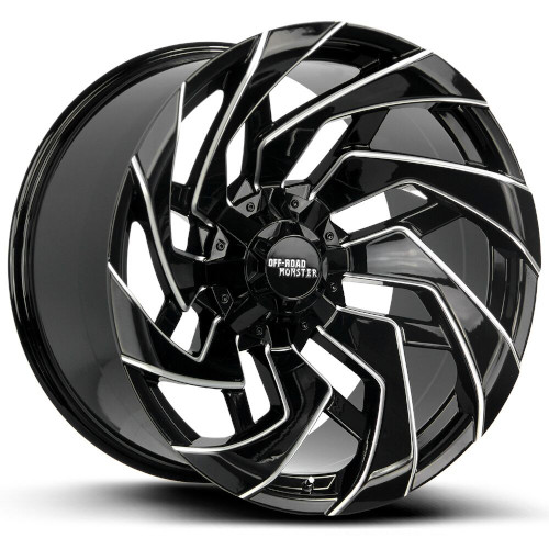 Off-Road Monster M24 Gloss Black Milled - Part Number M240607N19GBML Off-Road Monster M24 Gloss Black Milled Photo