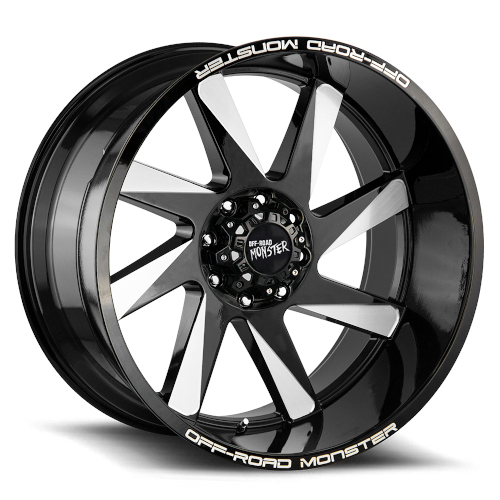 Off-Road Monster M80 Gloss Black Milled - Part Number M80212527N44GBML Off-Road Monster M80 Gloss Black Milled Photo