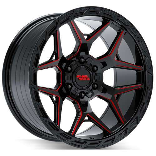 Off Road Monster Mf40 Gloss Black w/ Candy Red Milling - Part Number MF40010528N19GBMR Off Road Monster Mf40 Gloss Black w/ Candy Red Milling Photo