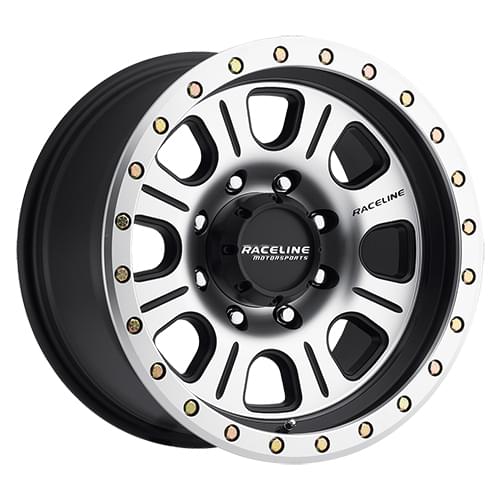 Raceline Monster 928 Satin Black W/ Machined Face - Part Number 928M-79055-12 Raceline Monster 928 Satin Black W/ Machined Face Photo