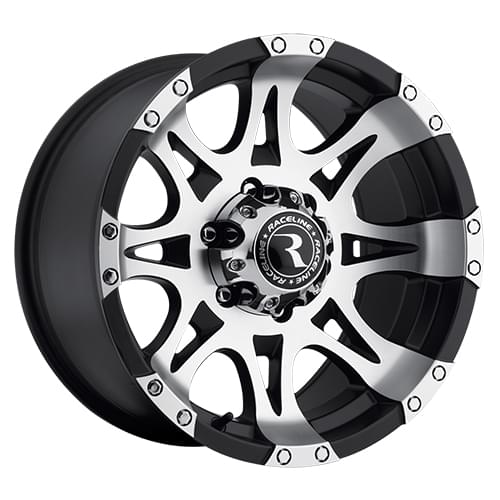 Raceline Raptor 982 Satin Black W/ Machined Face - Part Number 982-89060+25 Raceline Raptor 982 Satin Black W/ Machined Face Photo