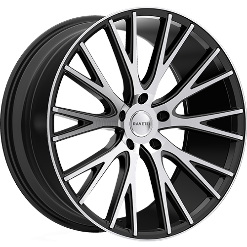 Ravetti RAV-M12 Satin Black W/ Machined Face - Part Number RAV-M12-22164FM Ravetti RAV-M12 Satin Black W/ Machined Face Photo