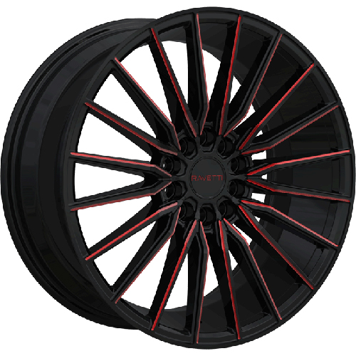 Ravetti M18 Black With Red Milled Accents - Part Number RAV-M18-8813BWR Ravetti M18 Black With Red Milled Accents Photo