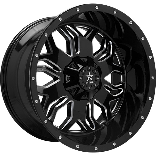 RBP 87R Gloss Black W/ Milled Spokes - Part Number 87R-2212-70-44BG RBP 87R Gloss Black W/ Milled Spokes Photo