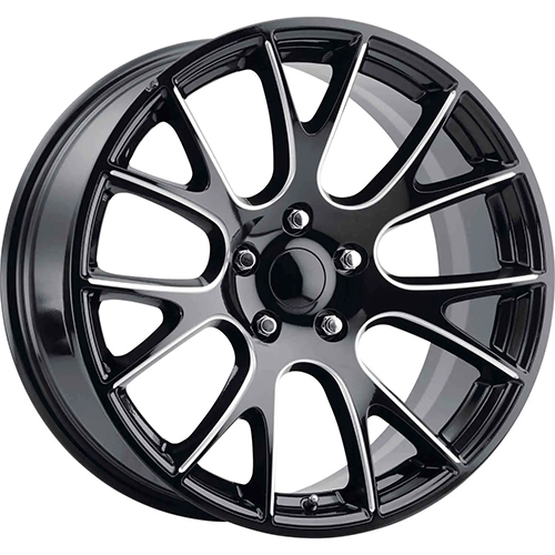 Replica Tech RT-10 Gloss Black W/ Milled Accents - Part Number RT10-2295PP18EBX Replica Tech RT-10 Gloss Black W/ Milled Accents Photo