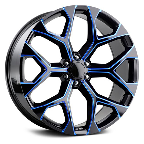 Replica Tech RT-8 Gloss Black W/ Blue Milled Accents - Part Number RT8-2290UU24PBBX-I Replica Tech RT-8 Gloss Black W/ Blue Milled Accents Photo