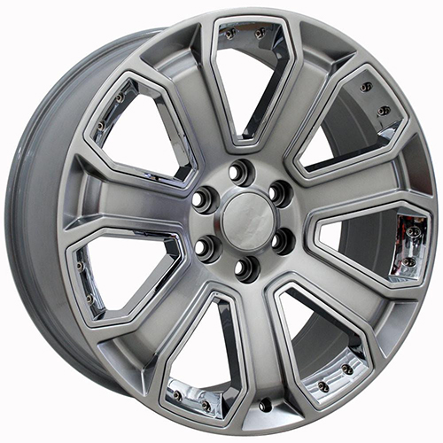 OE Wheels Chevrolet Silverado CV93B Hyper Black W/ Chrome Inserts - Part Number CV93B-22090-6550-24HB-ic OE Wheels Chevrolet Silverado CV93B Hyper Black W/ Chrome Inserts Photo
