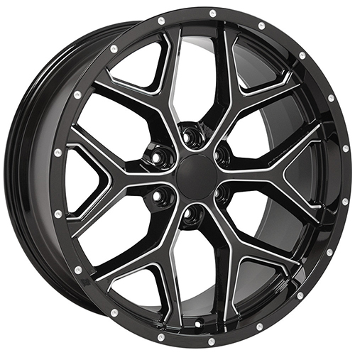 Replica Wheel Chevrolet Silverado CV98 Black W/ Milled Edge