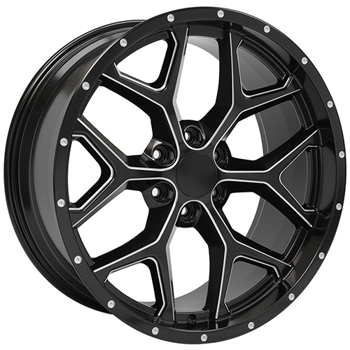 Replica Wheel Chevrolet Silverado CV98 Satin Black Milled Photo