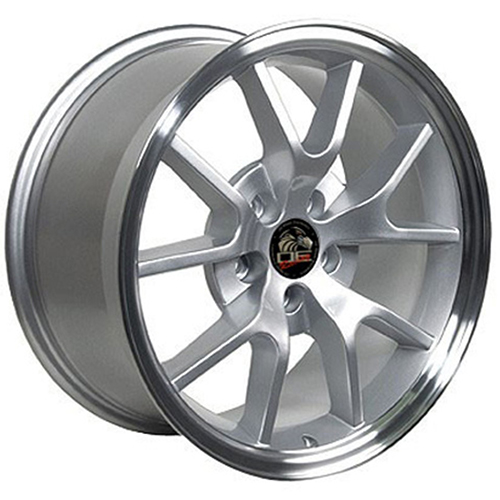 Replica Wheel Ford Mustang FR500 FR05 Silver W/ Machined Lip