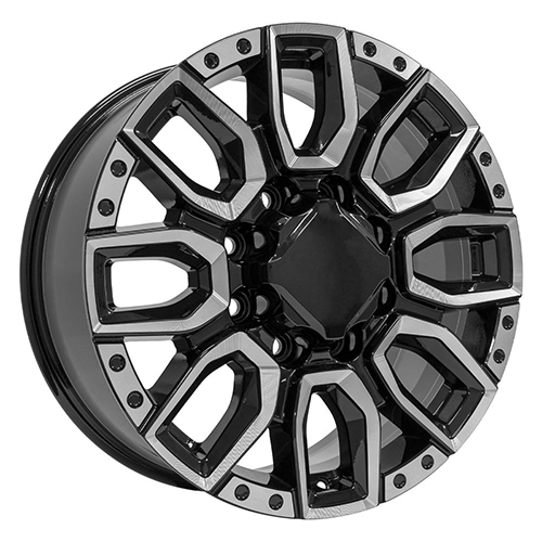 OE Wheels GMC Sierra 2500/3500 CV97B Black W/ Milled Edge - Part Number CV97B-20085-8180-47BM OE Wheels GMC Sierra 2500/3500 CV97B Black W/ Milled Edge Photo