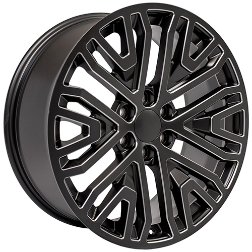 Replica Wheel GMC Sierra 1500 CV37 Black W/ Milled Edge Photo