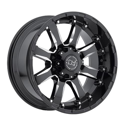 Black Rhino Sierra Gloss Black W/ Milled Face - Part Number 1890SRA-28170B25 Black Rhino Sierra Gloss Black W/ Milled Face Photo