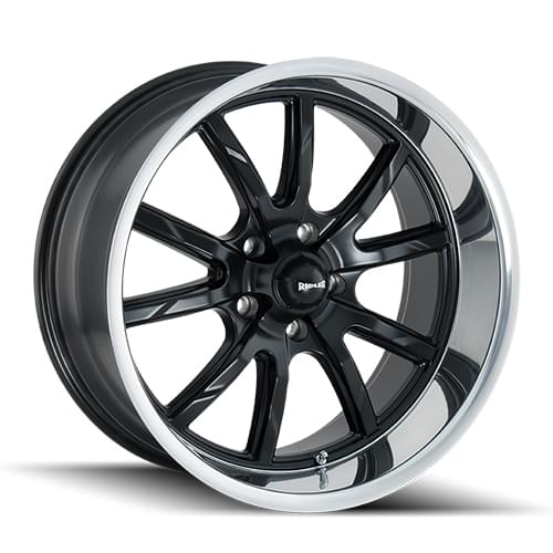 Ridler 650 Matte Black W/ Polished Lip - Part Number 650-5761MB Ridler 650 Matte Black W/ Polished Lip Photo