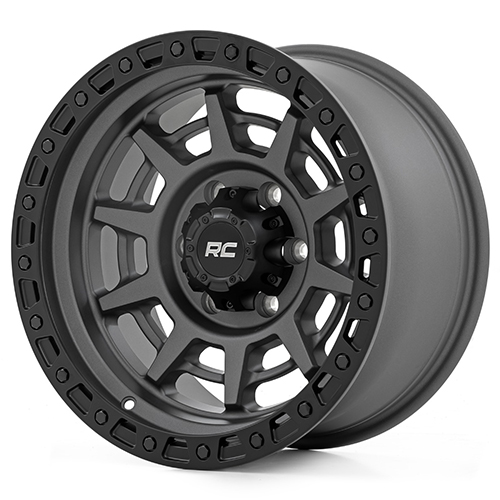 Rough Country 85 Series Gunmetal Gray With Black Simulated Beadlock - Part Number 85171211A Rough Country 85 Series Gunmetal Gray With Black Simulated Beadlock Photo