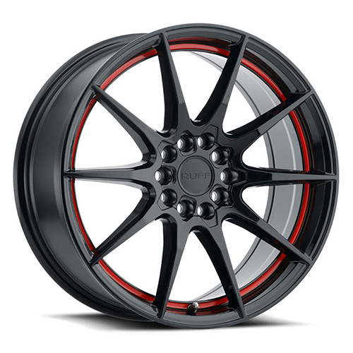 Ruff Racing Speedstar Gloss Black W/ Red Inner Lip - Part Number 1880SPD385D84F72 Ruff Racing Speedstar Gloss Black W/ Red Inner Lip Photo
