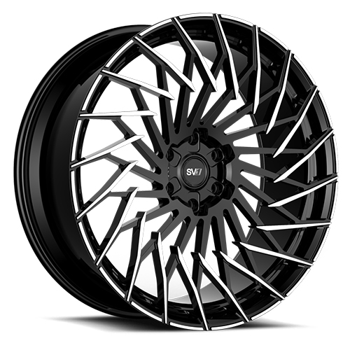 Savini SV.1 X5 Gloss Black W/ Brushed Accents - Part Number SV1X05-24100512F2866R Savini SV.1 X5 Gloss Black W/ Brushed Accents Photo