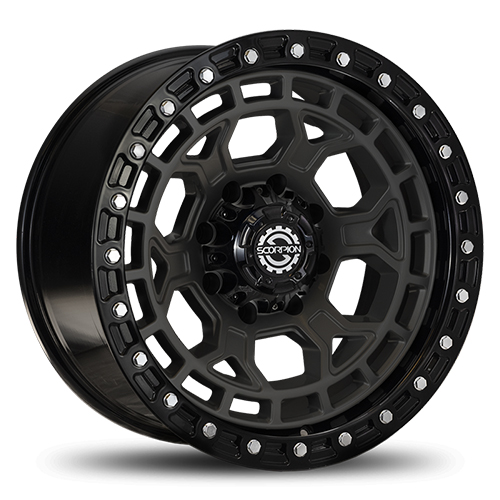 Scorpion Nomad Matte Black W/ Simulated Beadlock - Part Number ND-17963539-12MB Scorpion Nomad Matte Black W/ Simulated Beadlock Photo