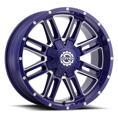 Scorpion SC-18 Neon Blue Milled - Part Number SC18-20098165+12BLUE Scorpion SC-18 Neon Blue Milled Photo