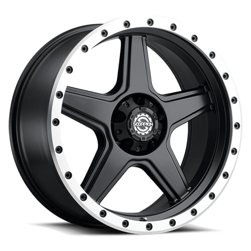 Scorpion SC-27 Matte Black W/ Machined Lip - Part Number SC27-179639-12MBML Scorpion SC-27 Matte Black W/ Machined Lip Photo
