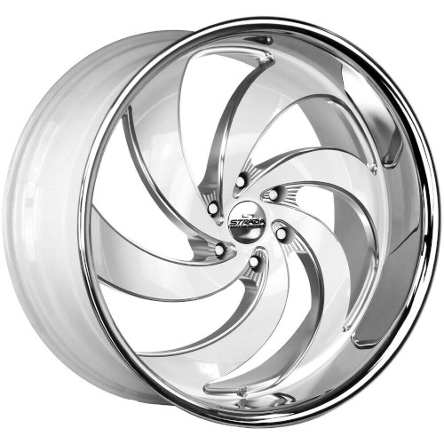 Strada Street Classics Retro 6 C06 Gloss White Milled SS Lip - Part Number C06463524WMLSS Strada Street Classics Retro 6 C06 Gloss White Milled SS Lip Photo