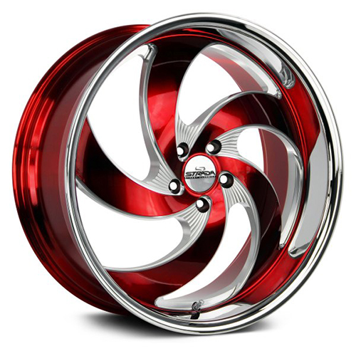 Strada Street Classics Retro 5 C05 Candy Red Milled W/ Stainless Lip - Part Number C05251515RMLSS Strada Street Classics Retro 5 C05 Candy Red Milled W/ Stainless Lip Photo