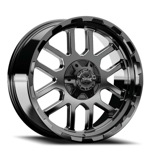 Torque Wheels Tw408C Ridge Gloss Black w/ Milled Spokes - Part Number TW408C-20903513-12 Torque Wheels Tw408C Ridge Gloss Black w/ Milled Spokes Photo