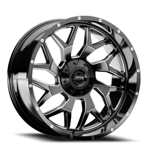 Torque Wheels Tw427C Vortex Gloss Black w/ Milled Spokes - Part Number TW427C-20903513-12 Torque Wheels Tw427C Vortex Gloss Black w/ Milled Spokes Photo