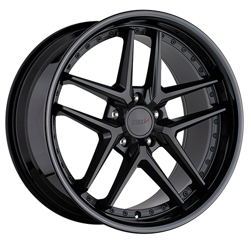TSW Premio Matte Black W/ Gloss Black Lip - Part Number 1885REM205114B76 TSW Premio Matte Black W/ Gloss Black Lip Photo