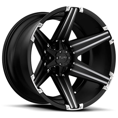Tuff T12 Satin Black Milled W/ Brushed Inserts - Part Number 2012T12-58170F30 Tuff T12 Satin Black Milled W/ Brushed Inserts Photo