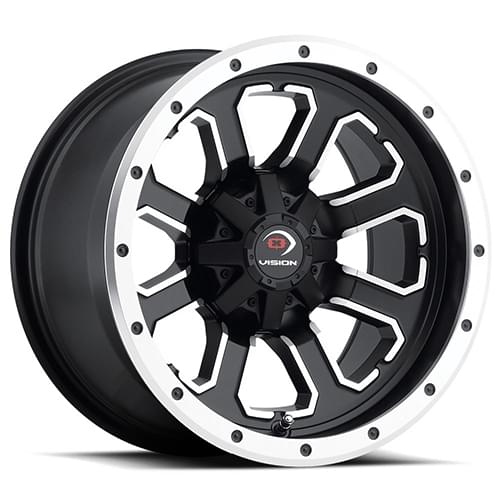 Vision Offroad Commander 548 Black W/ Machined Face - Part Number 548-147156MBMF4 Vision Offroad Commander 548 Black W/ Machined Face Photo