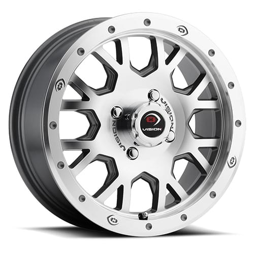 Vision Offroad Invader GV8 Gunmetal W/ Machined Fac - Part Number GV8-147110ACMF55 Vision Offroad Invader GV8 Gunmetal W/ Machined Fac Photo