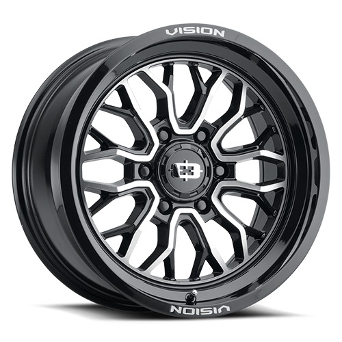 Vision Offroad Riot 402 Gloss Black Machined - Part Number 402-24287GBMF-51 Vision Offroad Riot 402 Gloss Black Machined Photo
