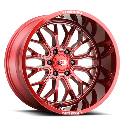 Vision Offroad Riot 402 Milled Spokes W/ Red Tint - Part Number 402-20070RTMS-25 Vision Offroad Riot 402 Milled Spokes W/ Red Tint Photo