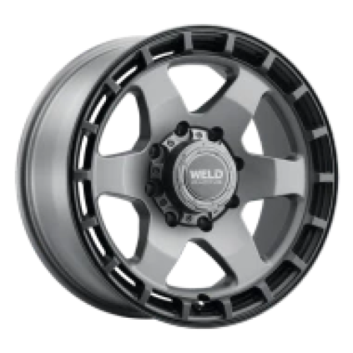 Weld Off-Road Ridge Satin Gunmetal w/ Satin Black Ring - Part Number W15109057500 Weld Off-Road Ridge Satin Gunmetal w/ Satin Black Ring Photo