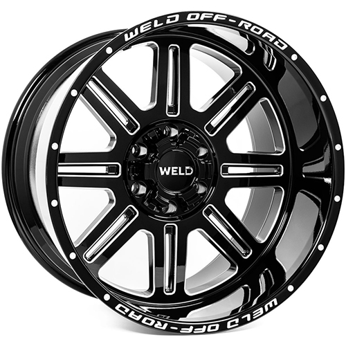 Weld Off-Road Chasm W103 Gloss Black Milled - Part Number W10320018475 Weld Off-Road Chasm W103 Gloss Black Milled Photo