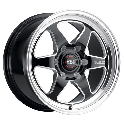 Weld Performance Ventura 6 Drag S156 Gloss Black Milled W/ Diamond Cut Lip - Part Number S15601181P36 Weld Performance Ventura 6 Drag S156 Gloss Black Milled W/ Diamond Cut Lip Photo