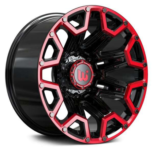 Wesrock Blaze Black Machined Lip w/ Red Tint & Silver Bolts