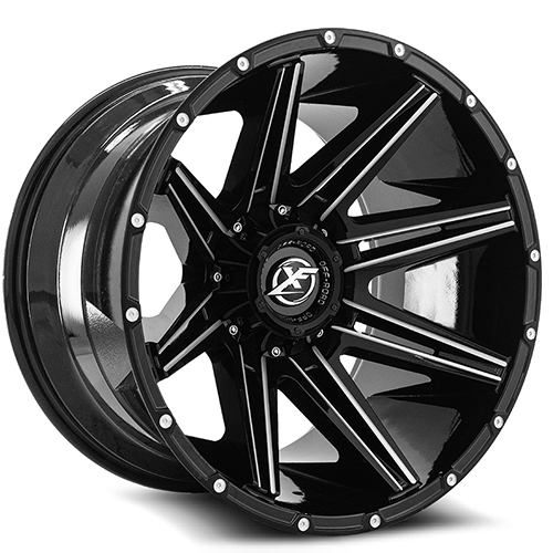 XF Offroad XF-220 Gloss Black Milled - Part Number XF-220209061351397+12MBML XF Offroad XF-220 Gloss Black Milled Photo