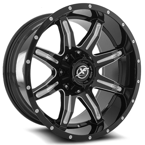 XF Offroad XF-215 Gloss Black Milled - Part Number XF-215201051271397-12GBM XF Offroad XF-215 Gloss Black Milled Photo