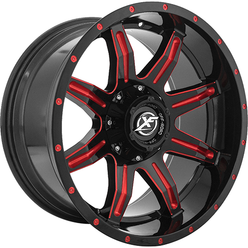 XF Offroad XF-215 Gloss Black Red Milled - Part Number XF-215241251397150-44GBMLR XF Offroad XF-215 Gloss Black Red Milled Photo