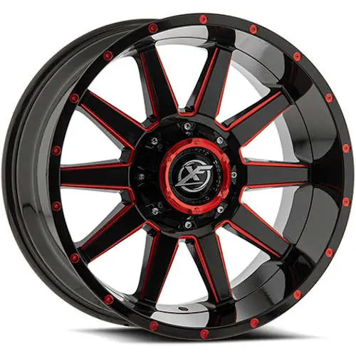 XF Offroad XF-219 Gloss Black W/ Red Milling - Part Number XF-219179061351397+0GBRM XF Offroad XF-219 Gloss Black W/ Red Milling Photo