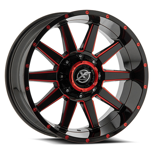 XF Offroad XF-219 Gloss Black W/ Red Milling - Part Number XF-219209061351397+0GBMLR XF Offroad XF-219 Gloss Black W/ Red Milling Photo