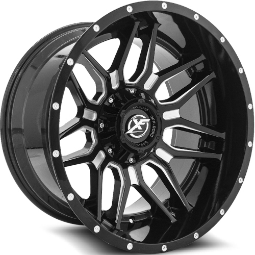 XF Offroad XF-222 Gloss Black Milled - Part Number XF-222209051351397+0GBML XF Offroad XF-222 Gloss Black Milled Photo