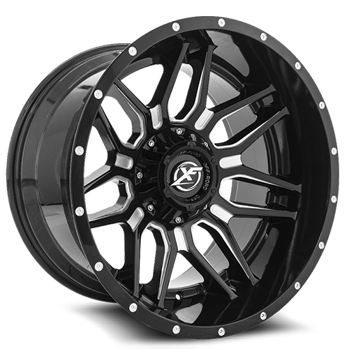 XF Offroad XF-222 Gloss Black Milled - Part Number XF-222201281651170-44GBM XF Offroad XF-222 Gloss Black Milled Photo