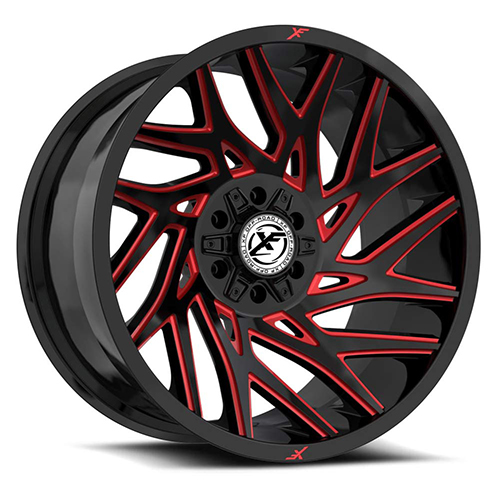 XF Offroad XF-229 Gloss Black W/ Red Milled Accents - Part Number XF-229201051271397-24GBRM XF Offroad XF-229 Gloss Black W/ Red Milled Accents Photo
